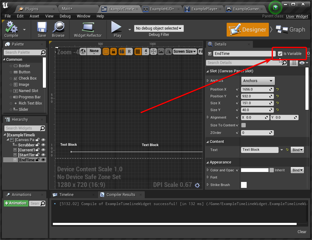 the location of the Is Variable checkbox in the interface