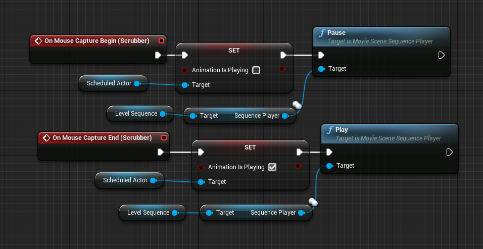 the implementation of On Mouse Capture events for the ExampleTimelineWidget for playback control